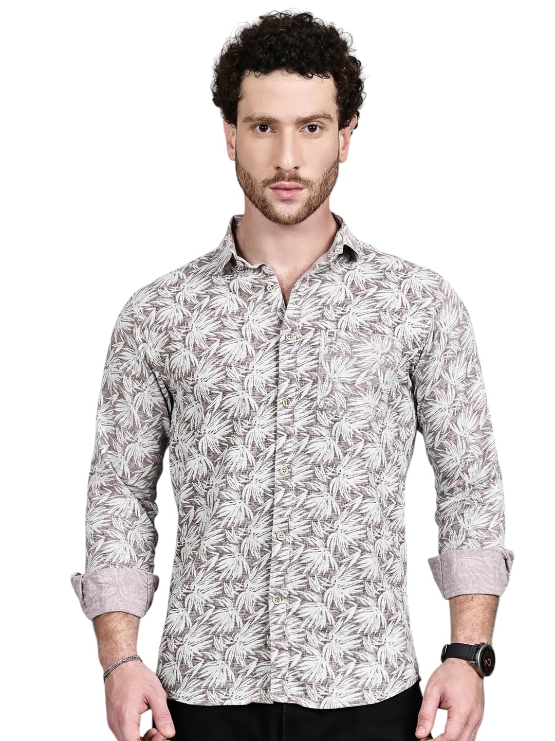 Majestic Man Printed Pure Cotton Slim Fit Casual Shirt