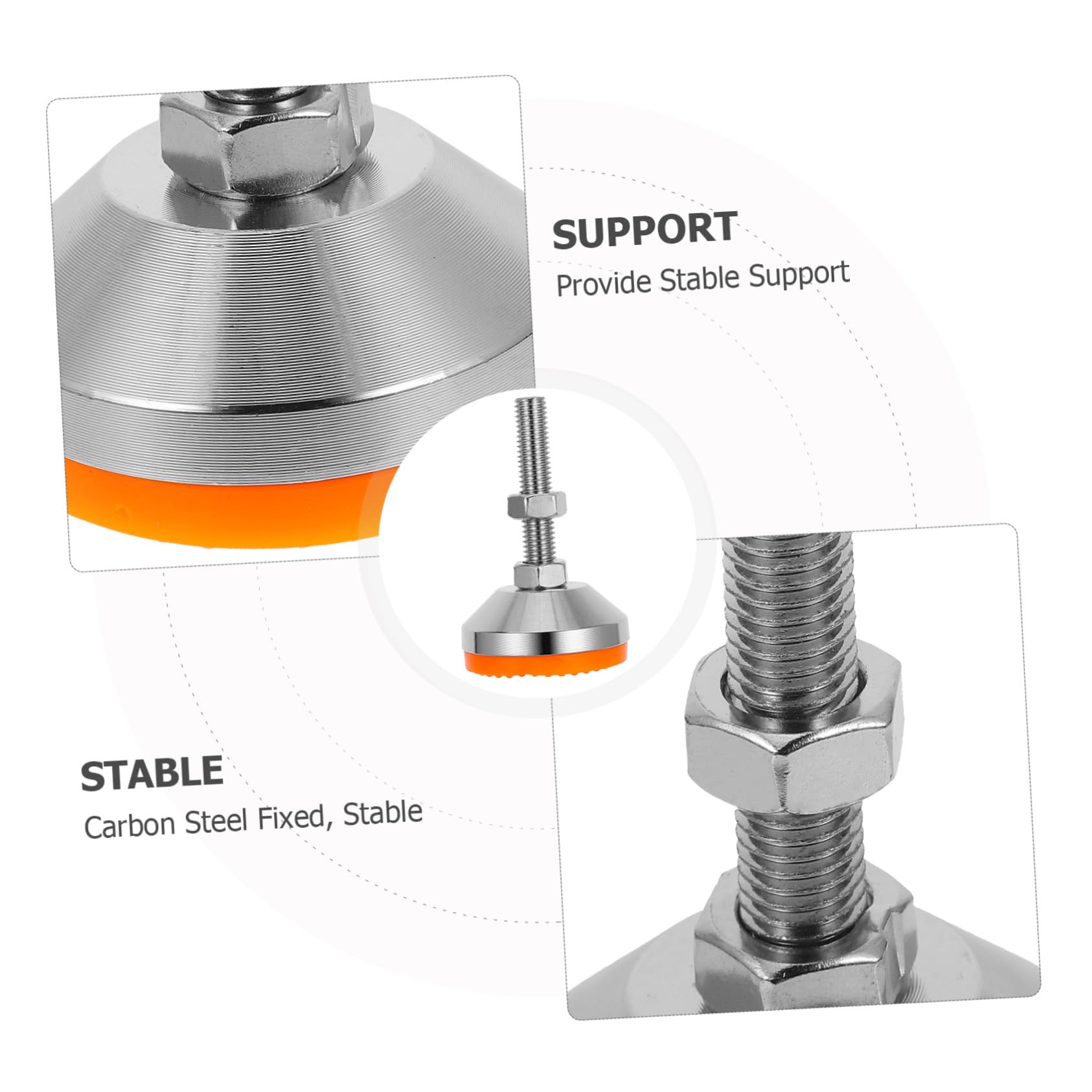 4 Stück Verstellbare Nivellierschrauben aus Kohlenstoffstahl mit Rutschfester Gummibasis Antivibrations Maschinen und Möbelfüße für Werkbänke und Fräsmaschinen