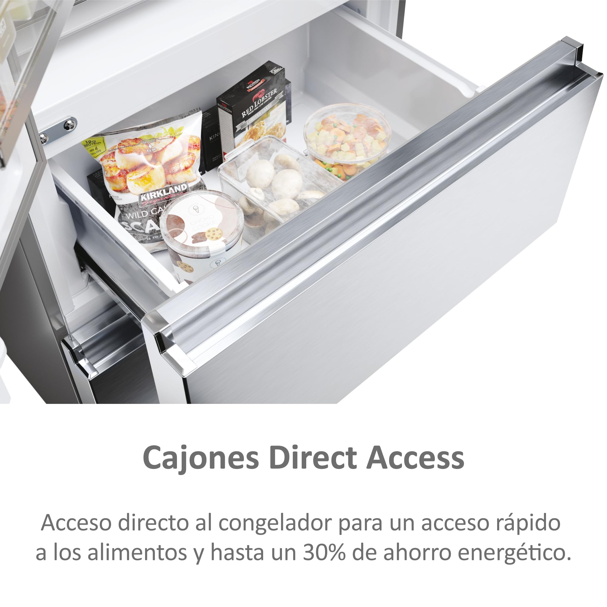 Haier French Door HFR5719EWMG Réfrigérateur/Congélateur/Total No Frost/Easy Access Tiroirs de congélation économise jusqu'à 30% d'énergie / 70 cm de large/MyZonePlus Distributeur d'eau avec