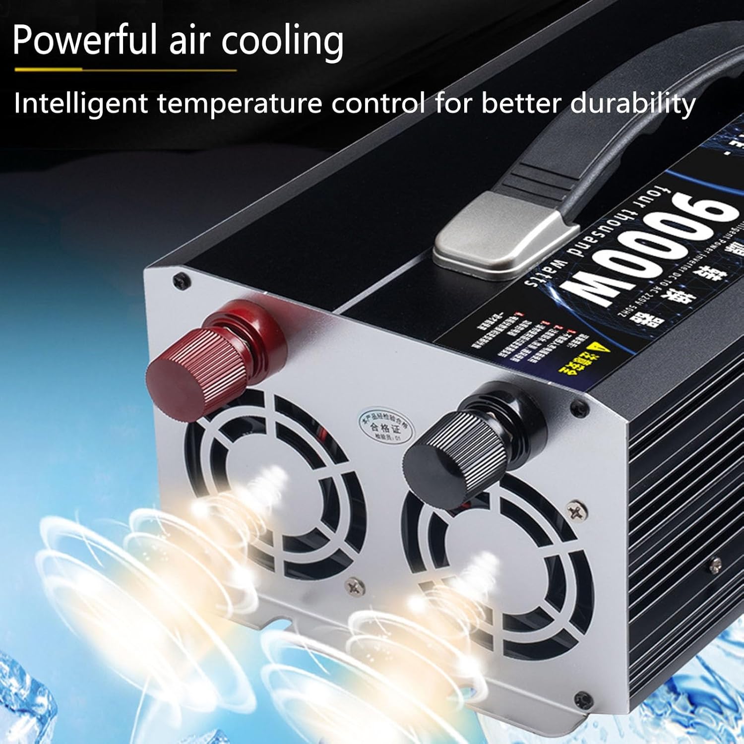 7000W/9000W Modified Sine Wave Inverter DC 12V24V48V60V to AC 220V High Power Converter Power Converter with 4 AC Power Sockets LCD Display (Color : 9000W, Size : 12V-220V)