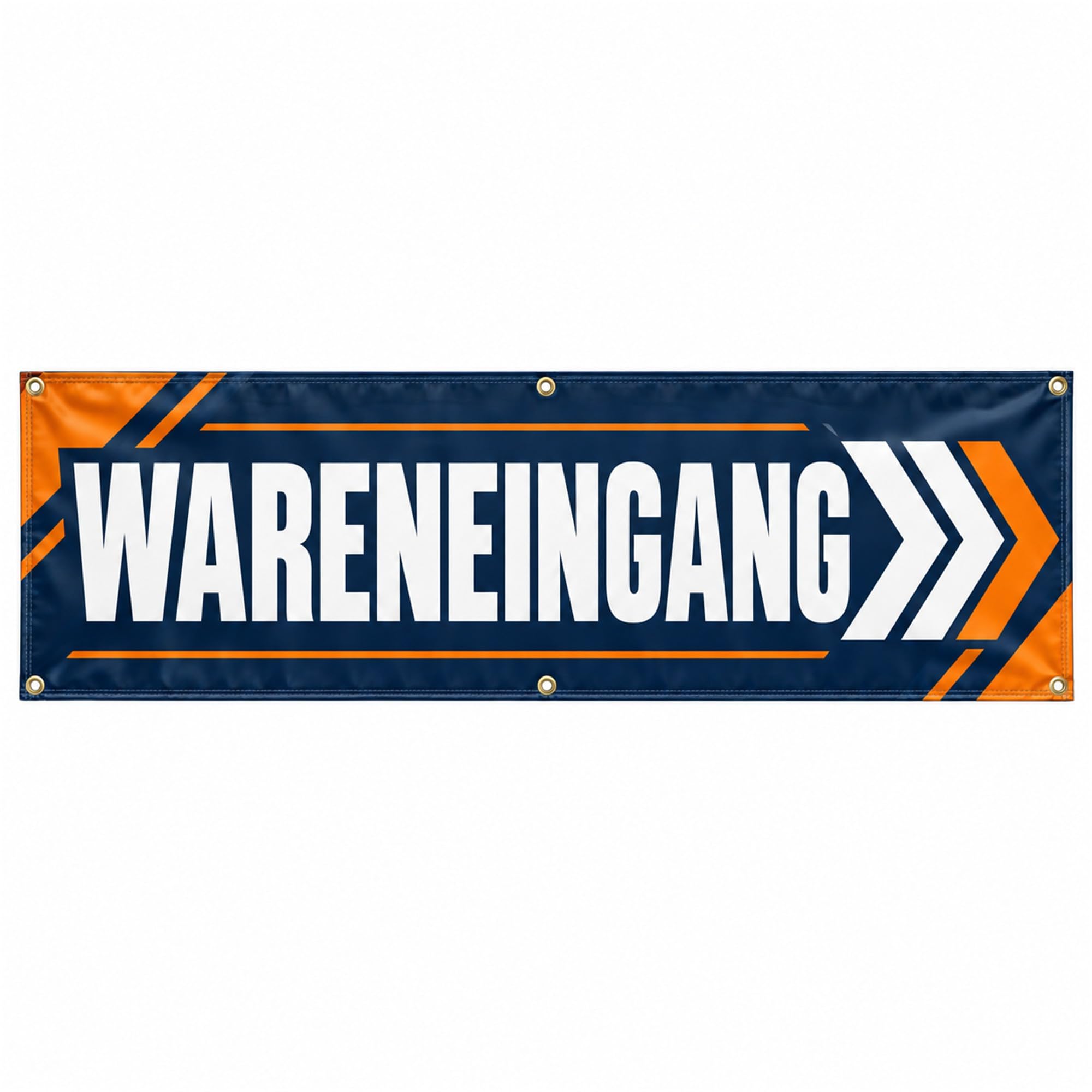 Wareneingang - Werbeplane 300x100 cm - 510 g PVC Banner Plane für Innen und Außen - wetterfest für Außenwerbung Innenbereich Geschäft Marktstand Veranstaltung Gastronomie