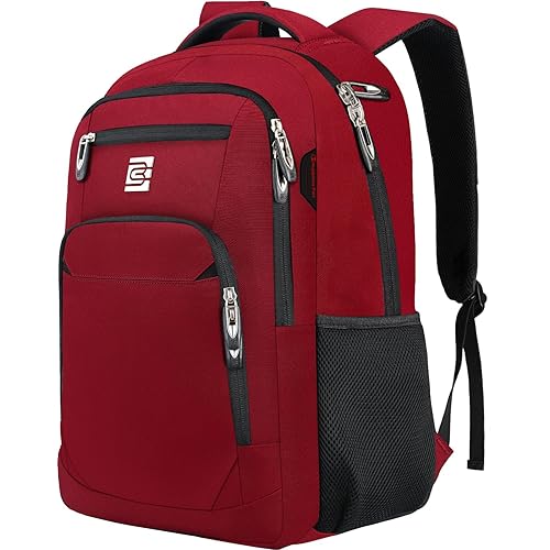 Volher Laptop Backpack,Business Travel Anti Theft Slim Durable Laptops Backpack,Water Resistant College Computer Bag for Women & Men Fits 15.6 Inch Laptop and Notebook-Red