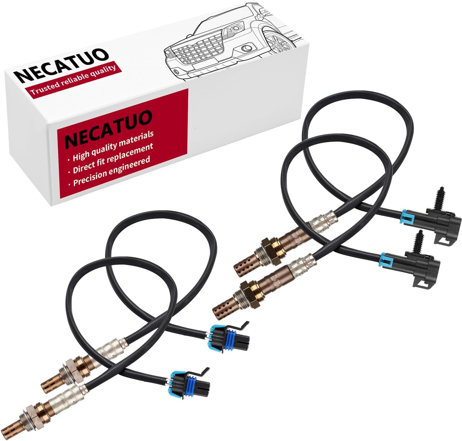 234-4018 234-4337 Downstream Upstream O2 Oxygen Sensor (Set of 4) Heated Air Fuel Ratio Compatible with Chevy Silverado 1500 Avalanche Suburban Tahoe for 13444 12578459