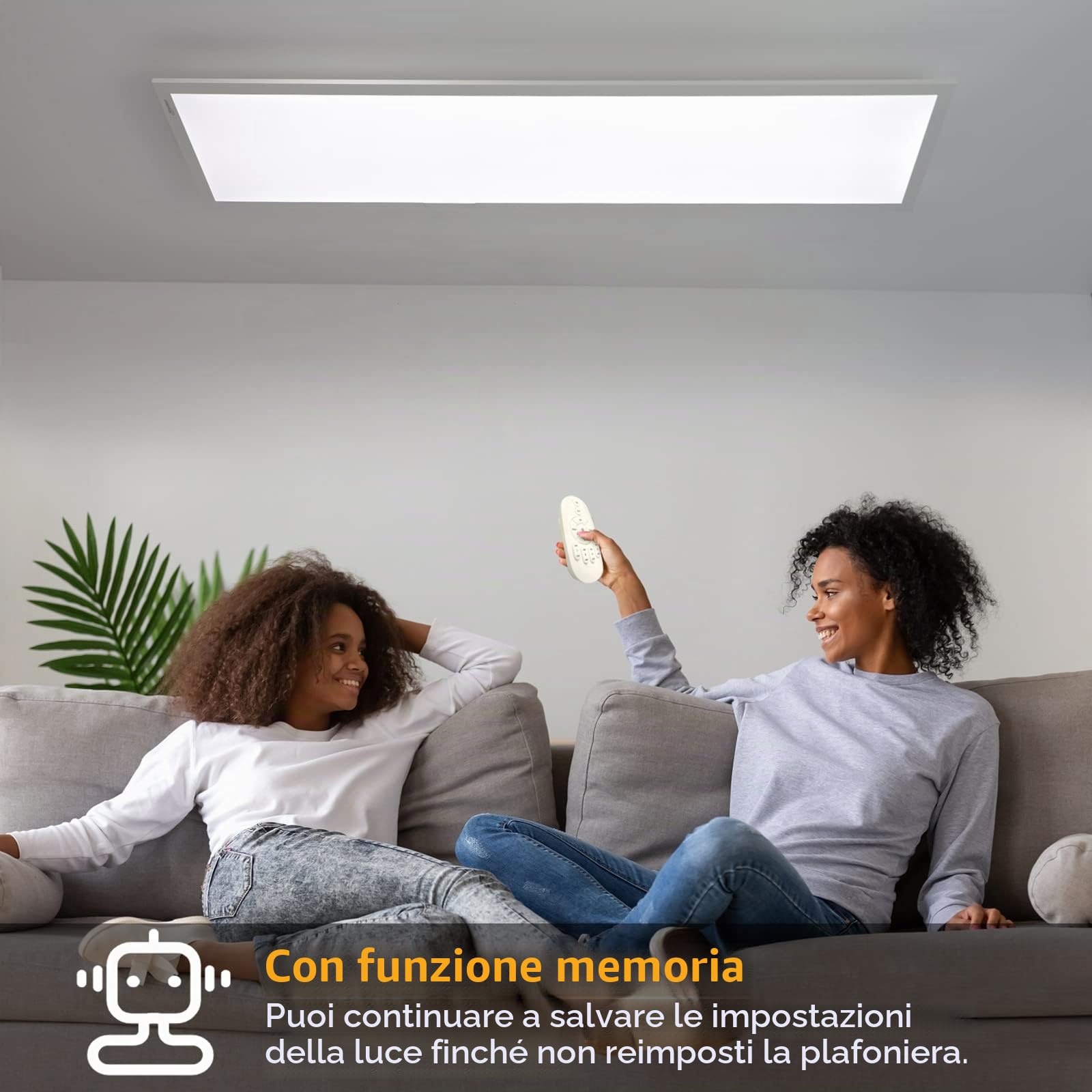 Lampada da Soffitto LED Dimmerabile 100x25 cm, Pannello Luminoso da Soffitto da 28W con Telecomando e Funzione di Memoria, luce potente indiretta 2700K-6500K Lampada ultra per ufficio soggiorno cucina