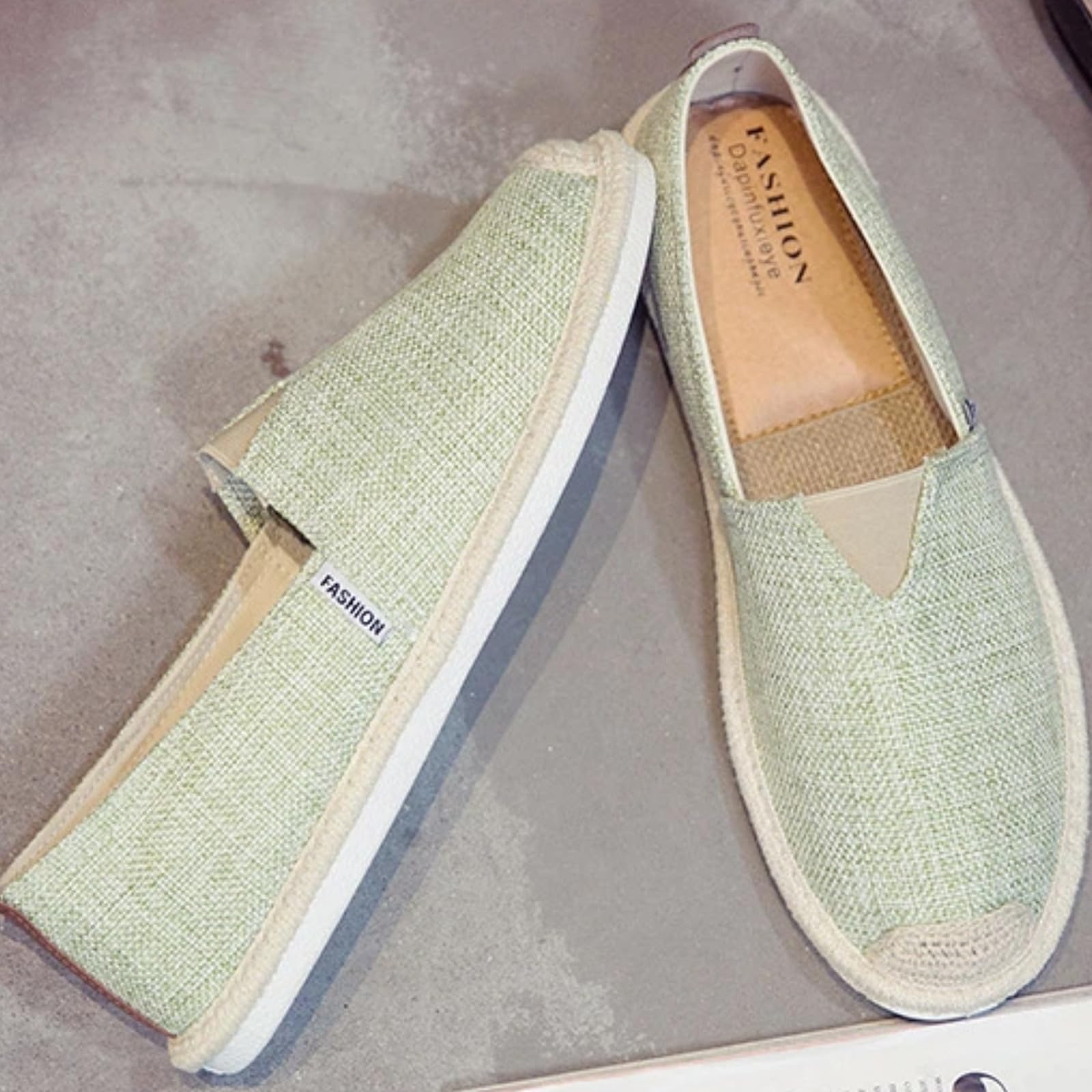 Zapatos Pescador Hombre Verano Lona Bajos SIN Cordones Informales