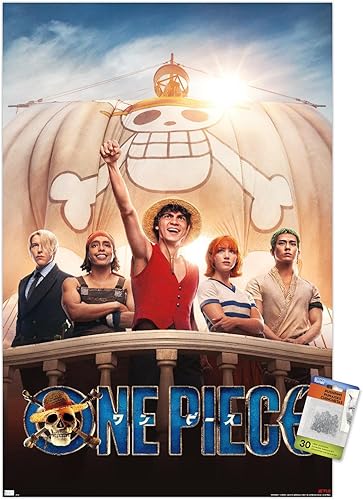 Trends International Netflix One Piece - Póster de pared de una hoja, 22.37 x 34.00 pulgadas, paquete de póster premium y alfiler