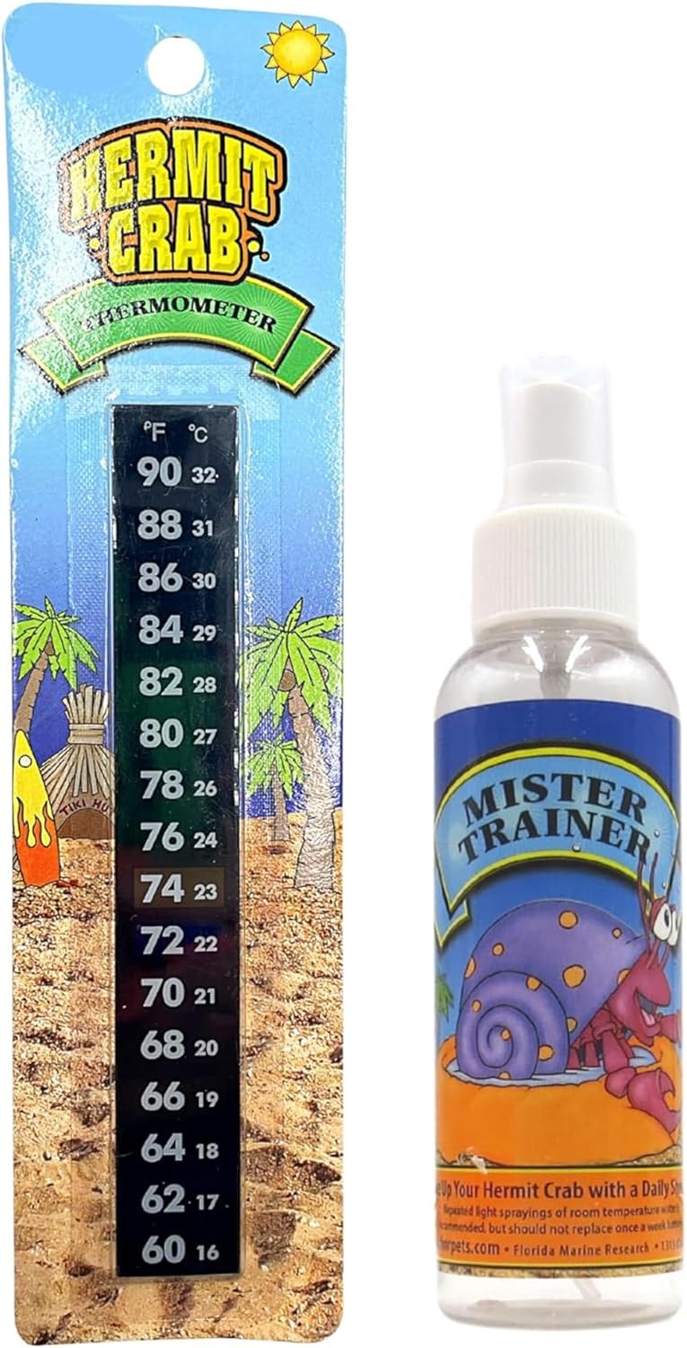 Needzo Ultimate All-in-One Hermit Crab Starter Kit, Neon Plastic Cage, Thermometer, Food, Treats, Trainer Bottle, and Coral Pieces, Terrarium Supplies for Pets and Reptiles