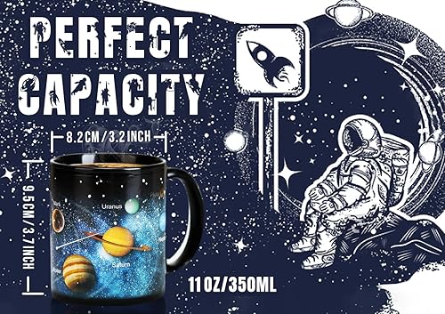 Miniatura 4 de MUGKISS Tazas de café del sistema solar de 11 onzas, taza que cambia de color, regalo de Navidad para todos los fanáticos del espacio masculinos que