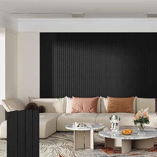 Paquete de 4 paneles acústicos de 48 x 12 x 0.4 pulgadas, paneles de pared grandes insonorizados, paneles autoadhesivos a prueba de sonido para
