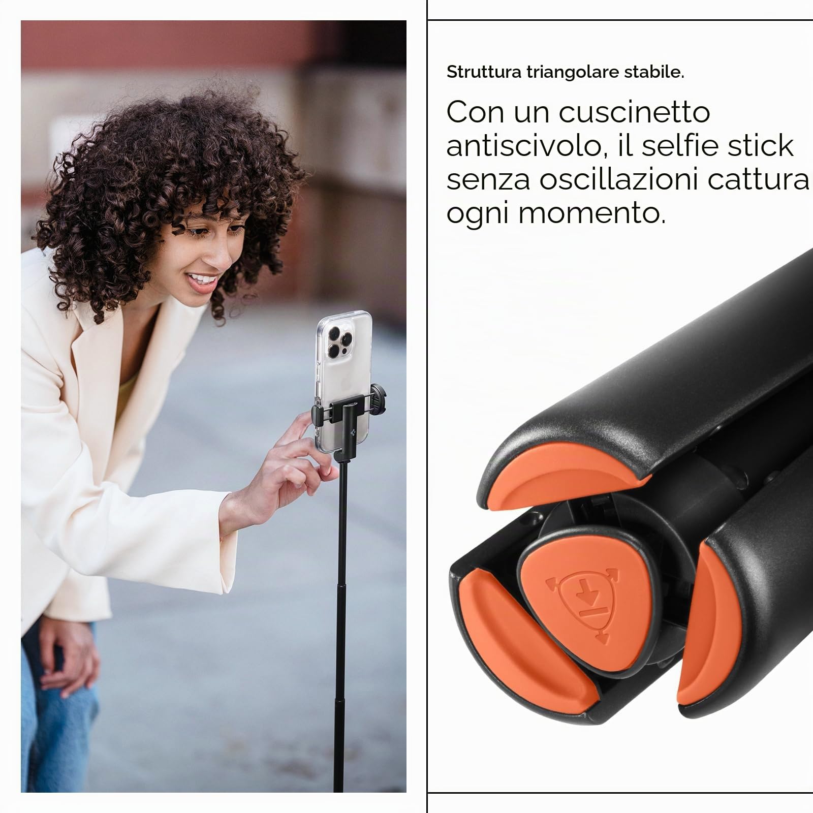Spigen Automatica Treppiede Bastone Selfie, WonderSnap S541W, Selfie Stick Bluetooth 5.0 con Telecomando, Treppiede Smartphone per iPhone, Galaxy, Pixel, Xiaomi, OnePlus etc - Nero