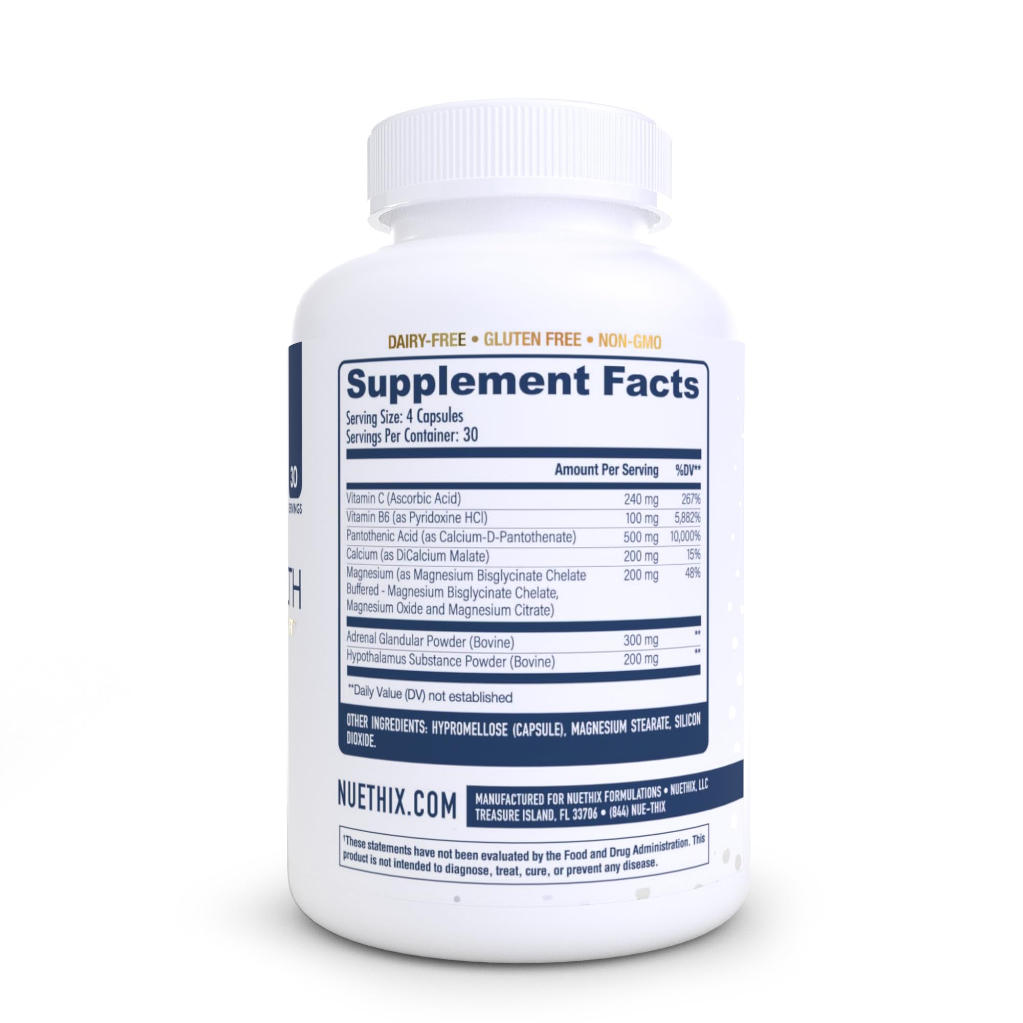 NuEthix Formulations Adrena-Health Dietary Supplement, Support Cortisol Health, Energy Levels, Mood Moderation, Adrenal Support Supplements for Women & Men, Fatigue Supplement - 120 Capsules — Amazon image 8