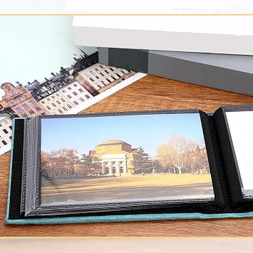 2 Pack Small Photo Albums, 6x4 Slip in Photo Albums 200 Photos Mini Flip Photo Book Album Portable Cover Memory Blue