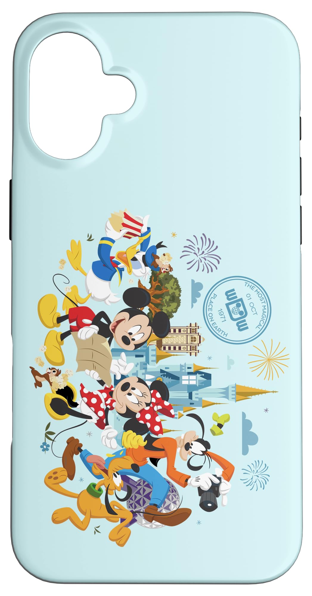 Walt Disney World 50th Anniversary Mickey and Friends Blue Case for iPhone 16 Plus