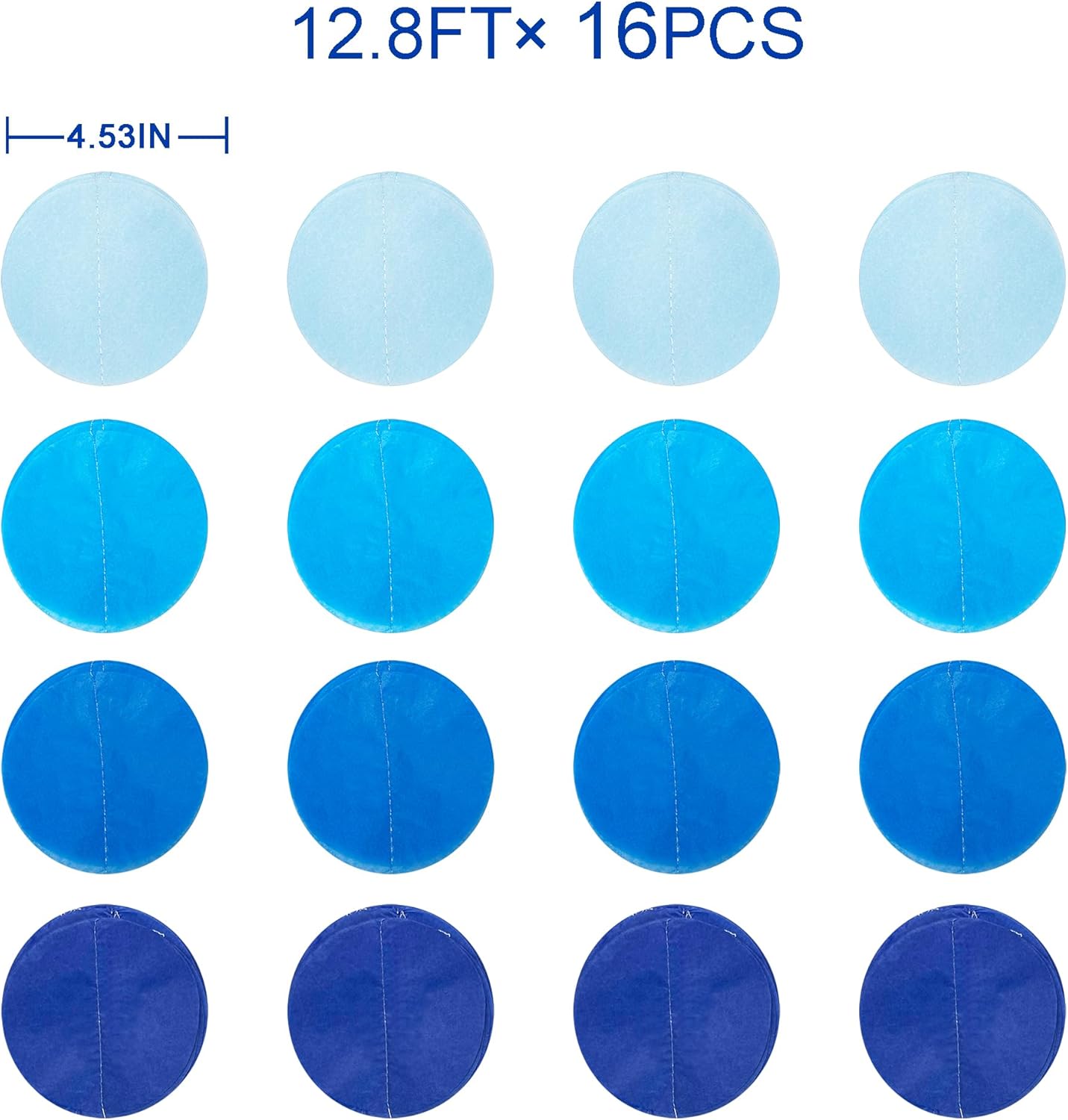 PinkBlume 205 Ft Blue Party Decorations Ombre Navy Circle Dot Backdrop Streamer Royal Tissue Paper Polka Hanging Garland for Birthday Graduation Wedding Under The Sea Nautical Ahoy Achor Ombre Blue image 2 of 6 B0C9WJ6WWJ