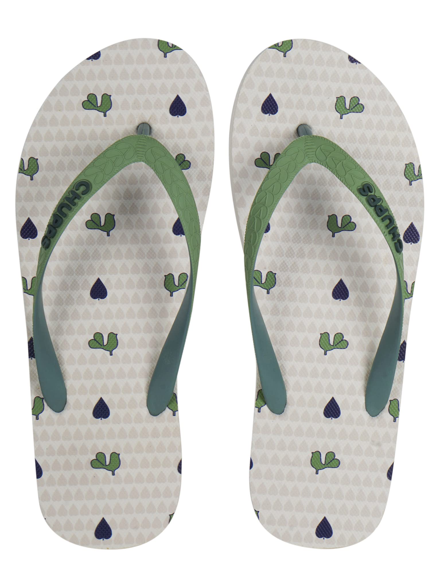 Women's/Girls Natural Rubber Flip Flops Slippers, INDIAN IMPRESSIONS DESIGNS, Comfortable & Ultra-Light, Dual Colored Straps, Non-Slip & Long Lasting Digital Prints - Snow White(8UK)-image-16
