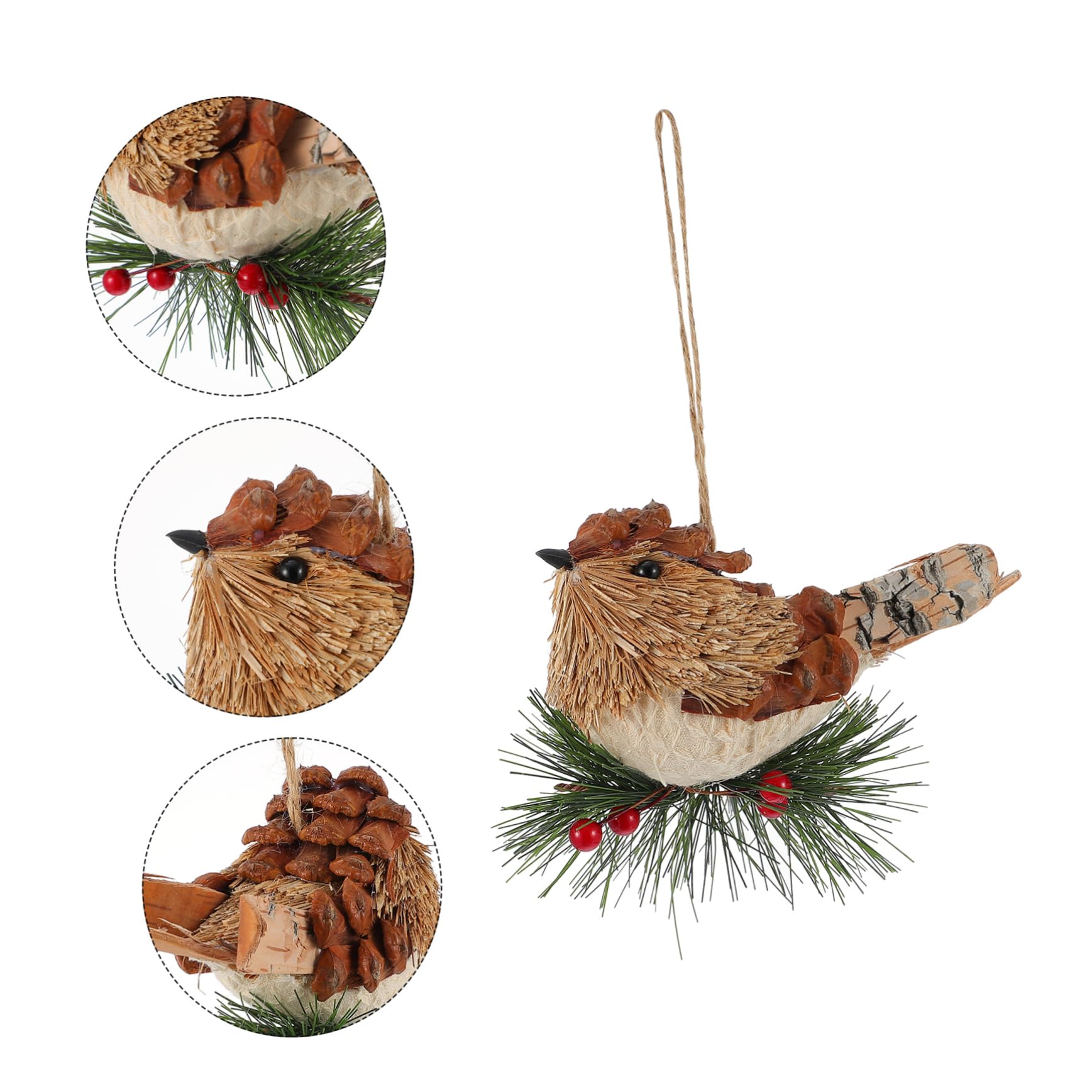 ABOOFAN 4 Pezzi Unici Uccelli Di Paglia Ornamenti Per L'albero Di Natale Ciondolo Decorativo A Forma Di Decorazione Appesa Festiva Ornamento Decorativo Di Natale