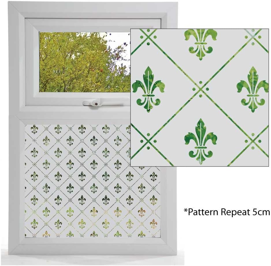 JAF Graphics Traditional Etched Effect Window Film - Fleur-De-Lyes