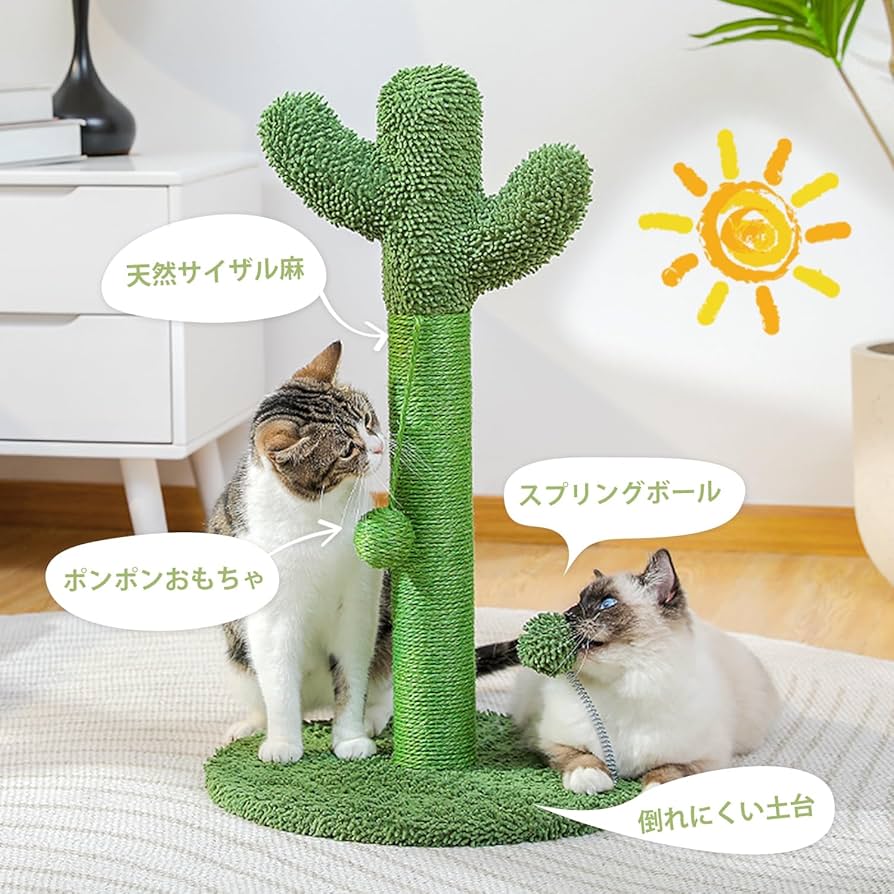 Amazon | PAWZ Road 猫 爪研ぎ 縦型 爪とぎポール サボテン 大型