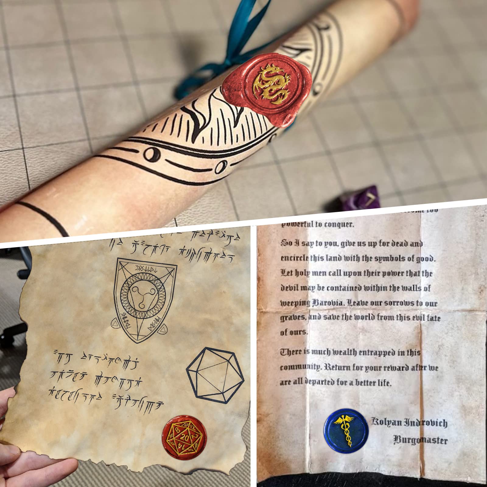 DND - Juego de sellos de cera para mazmorras y dragones