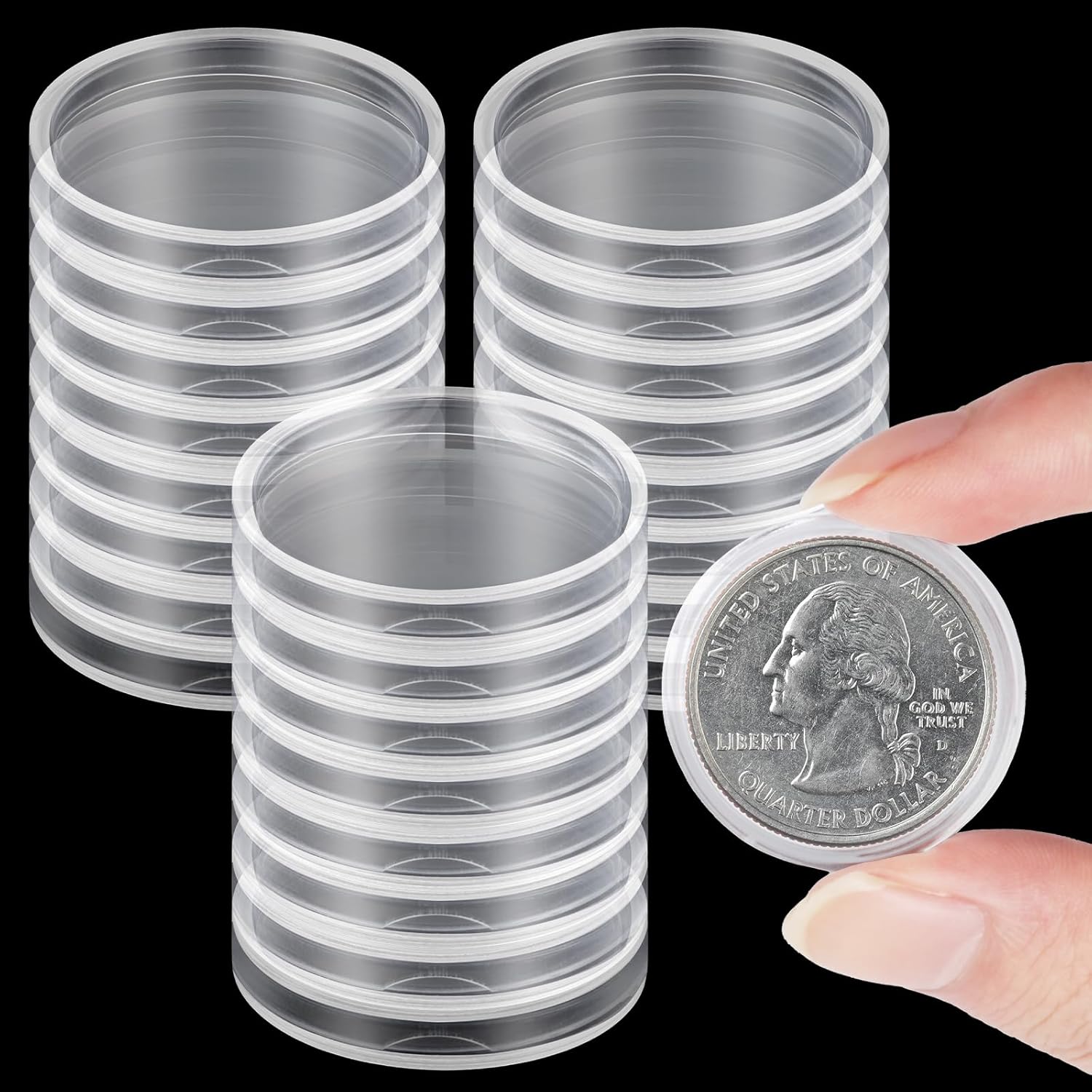 RUGLAMZHIP 100 Pcs Silver Dollar Coin Holders for
