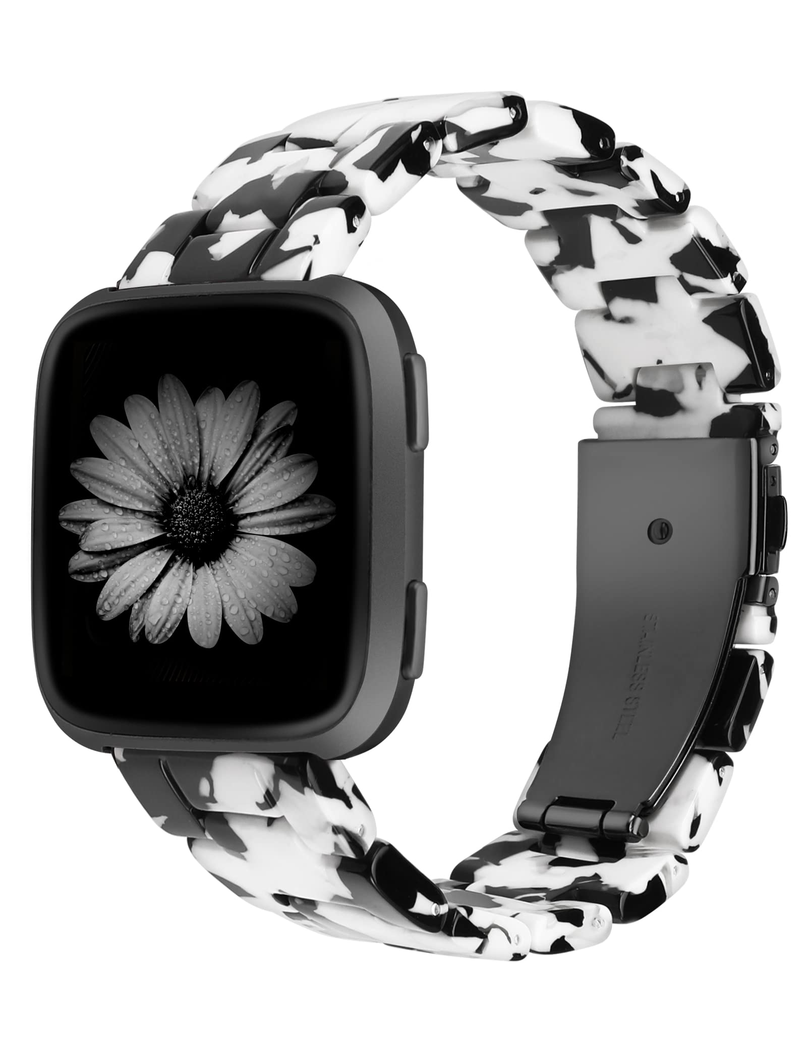 Wearlizer Resin Band Compatible with Fitbit Versa 2/Fitbit Versa/Versa Lite Bands Women Men, Lightweight Bracelet Replacement Wristband Strap for