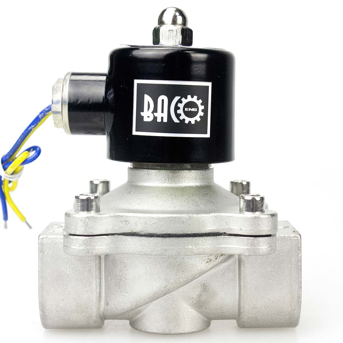BACOENG DC 12V 1" válvula de solenoide eléctrica Acero inoxidable Solenoid Valve para agua aire aceite NC