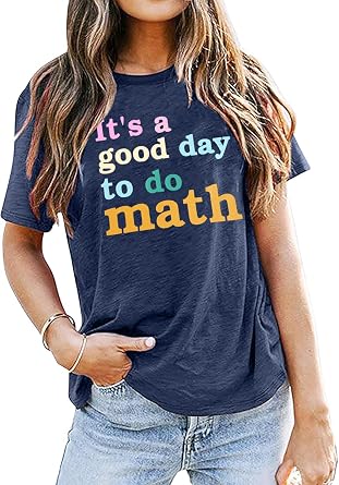 FAYALEQ Happy First Day of School Shirt for Women Math Teacher Shirts