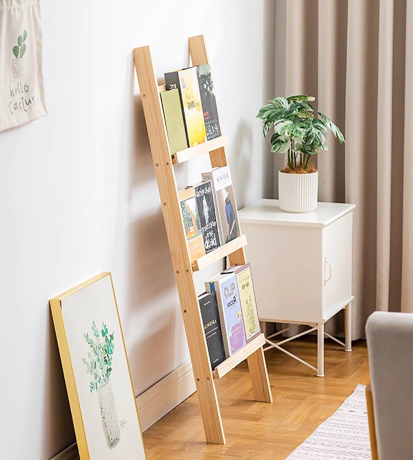 AviiSo Prospektständer Broschürehalter für Display, Massivholzmagazin Speicherregal Organizer, Ausstellungsräume Bücherregal, Mehrzweck-Dekor-Dokumente Informationsregal (Size : 50cm Wide)