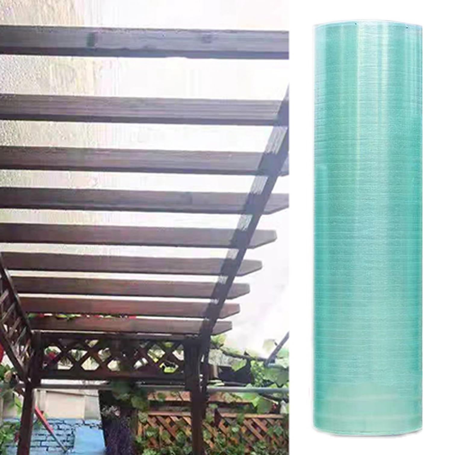 Lámina de policarbonato para techos de Fibra de Vidrio de 2 mm, Paneles de iluminación Natural para techos Transparentes y aislantes, Resistentes a Impactos y a la Intemperie, para Jardines