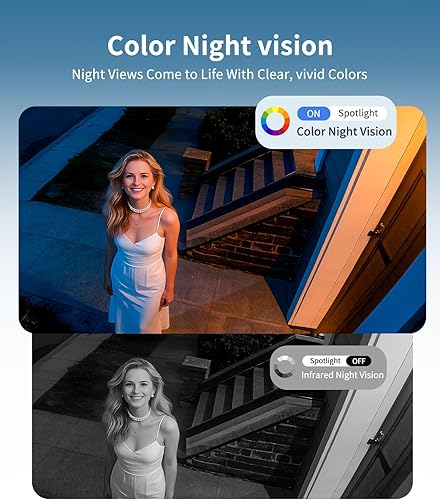 Miniatura 7 de 2K Solar Security Cameras Wireless Outdoor, 360° View Outdoor Camera for Home Security with Color Night Vision, Battery Powered, AI PIR Detection,