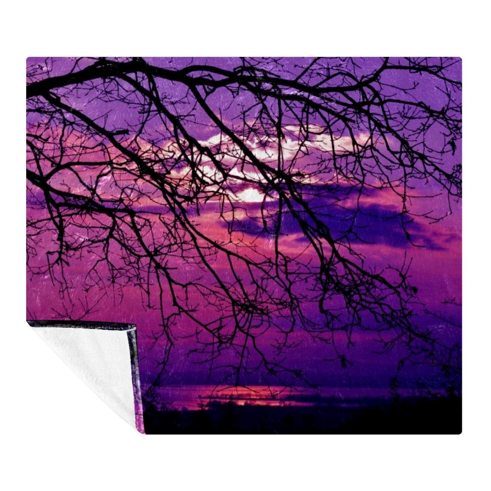 Couverture polaire coucher de soleil pour lit douillet