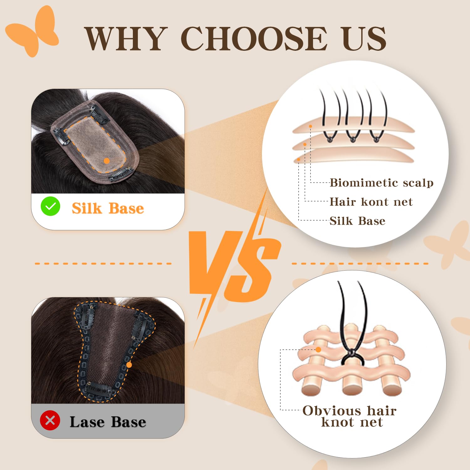 Human Hair Toppers for Women, 150% Density Hair Topper with Bang, No Tangle & Smooth, Upgrade 7x13cm Silk Base, 12 Inch #1B Natural Black