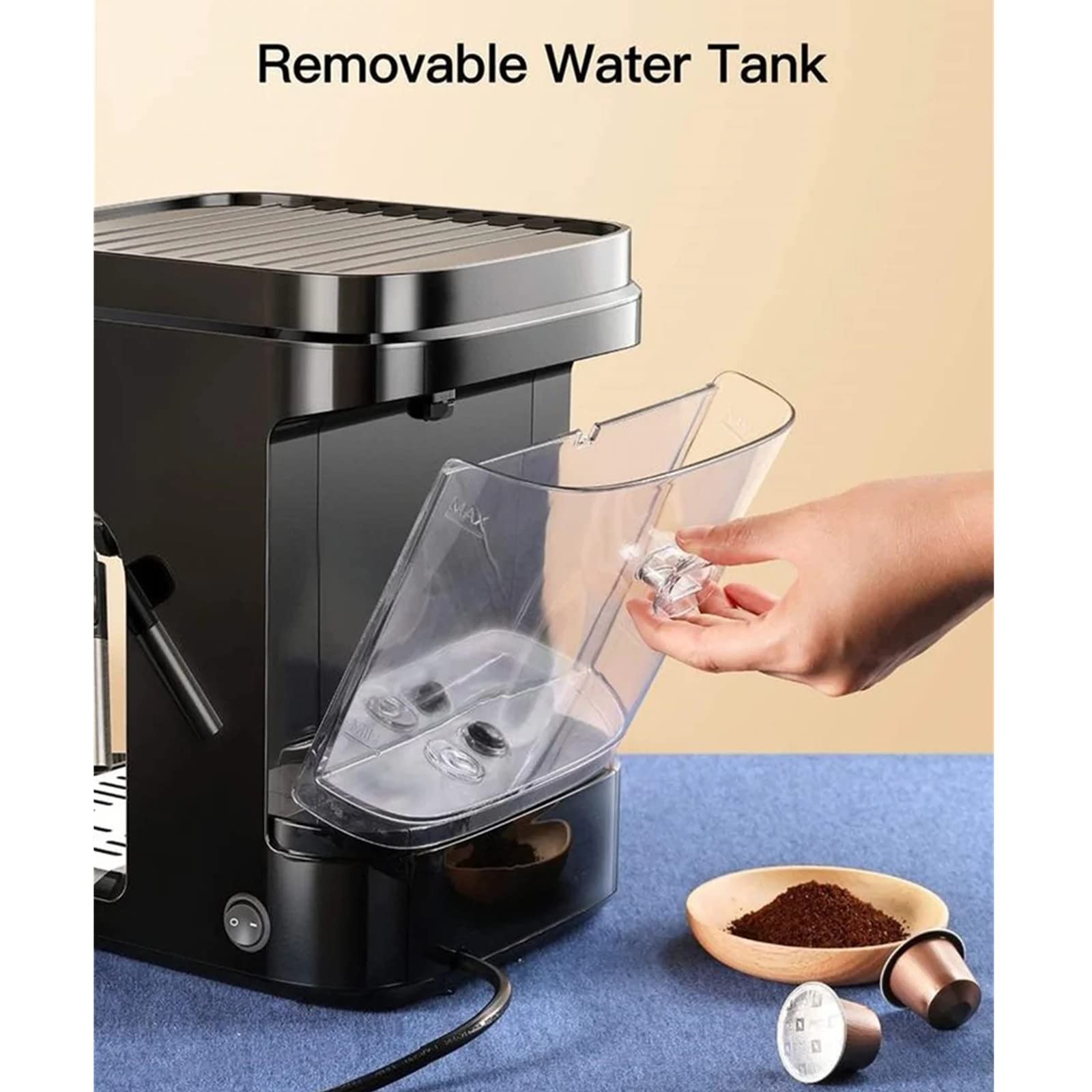 Amazon | コーヒーメーカー 1372W 2in1コーヒーメーカー調節可能な蒸気