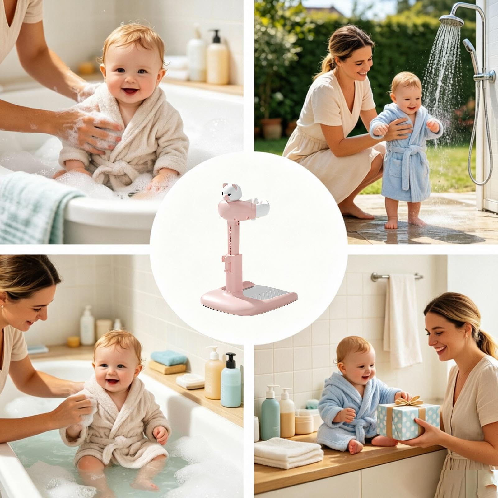 Supporto da bagno per bambini, , pieghevole, regolabile in altezza | In piedi Per Giovani Per Ragazzi Nuovi Genitori Nonni Routine Vacanze Giornaliere