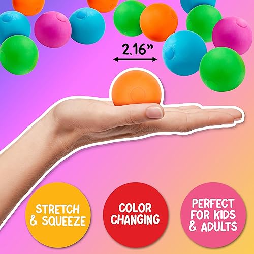 Miniatura 7 de Pelotas antiestrés para tirar, estirar y apretar, paquete de 8 unidades, varios colores, bola de rebote suave de 2 pulgadas, bolas sensoriales