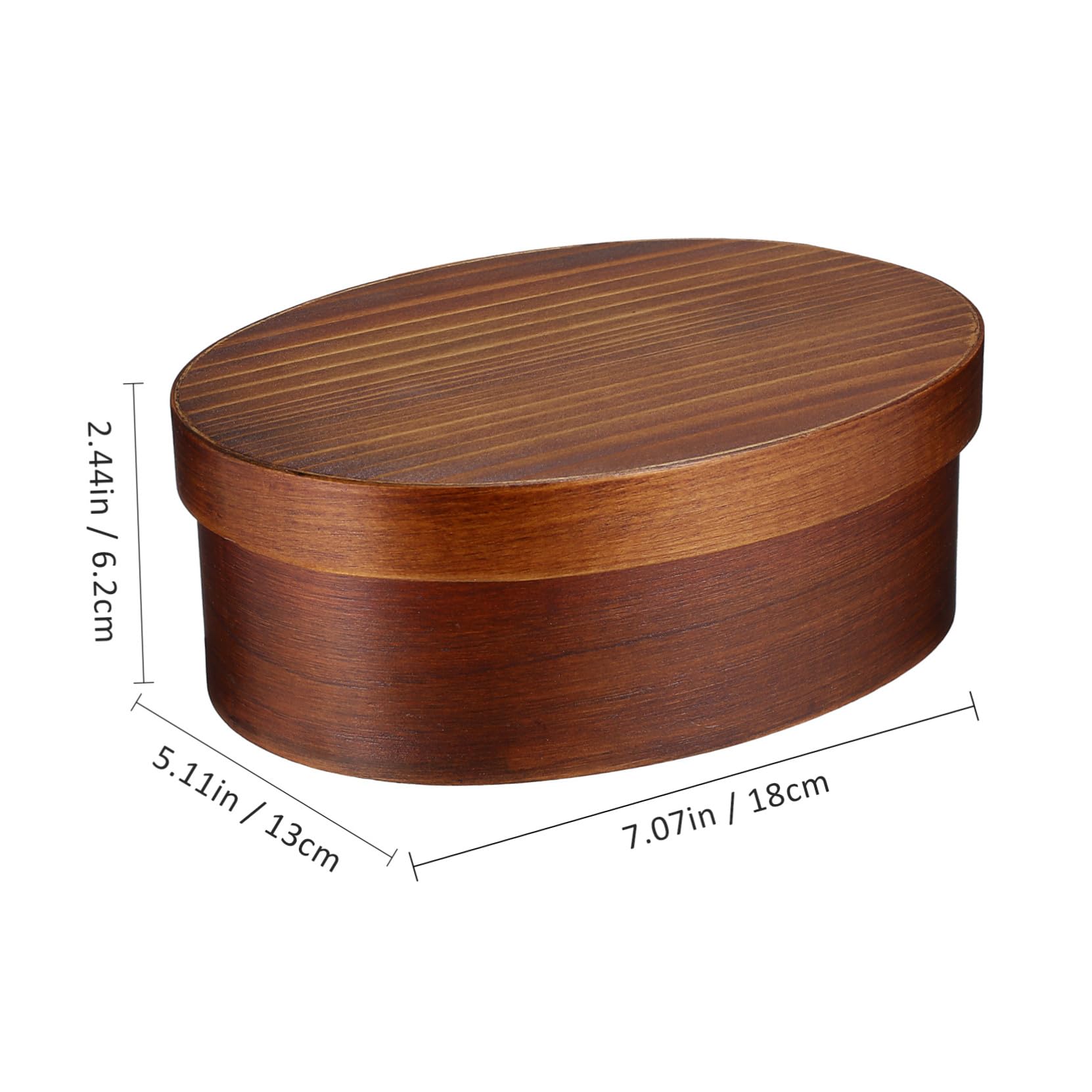 Boîte Bento Japonaise en Bois Ronde 800ml Style Rétro