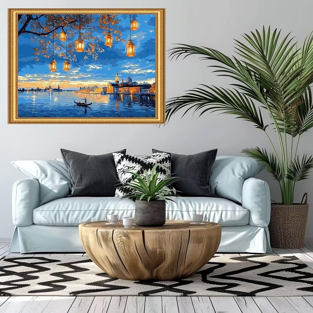 ペイントバイナンバーシーサイド 市 数字油絵 DIY数字塗り絵 ペイントバイナンバーDIY大人油絵の芸術工芸品 番号絵画 キット含む