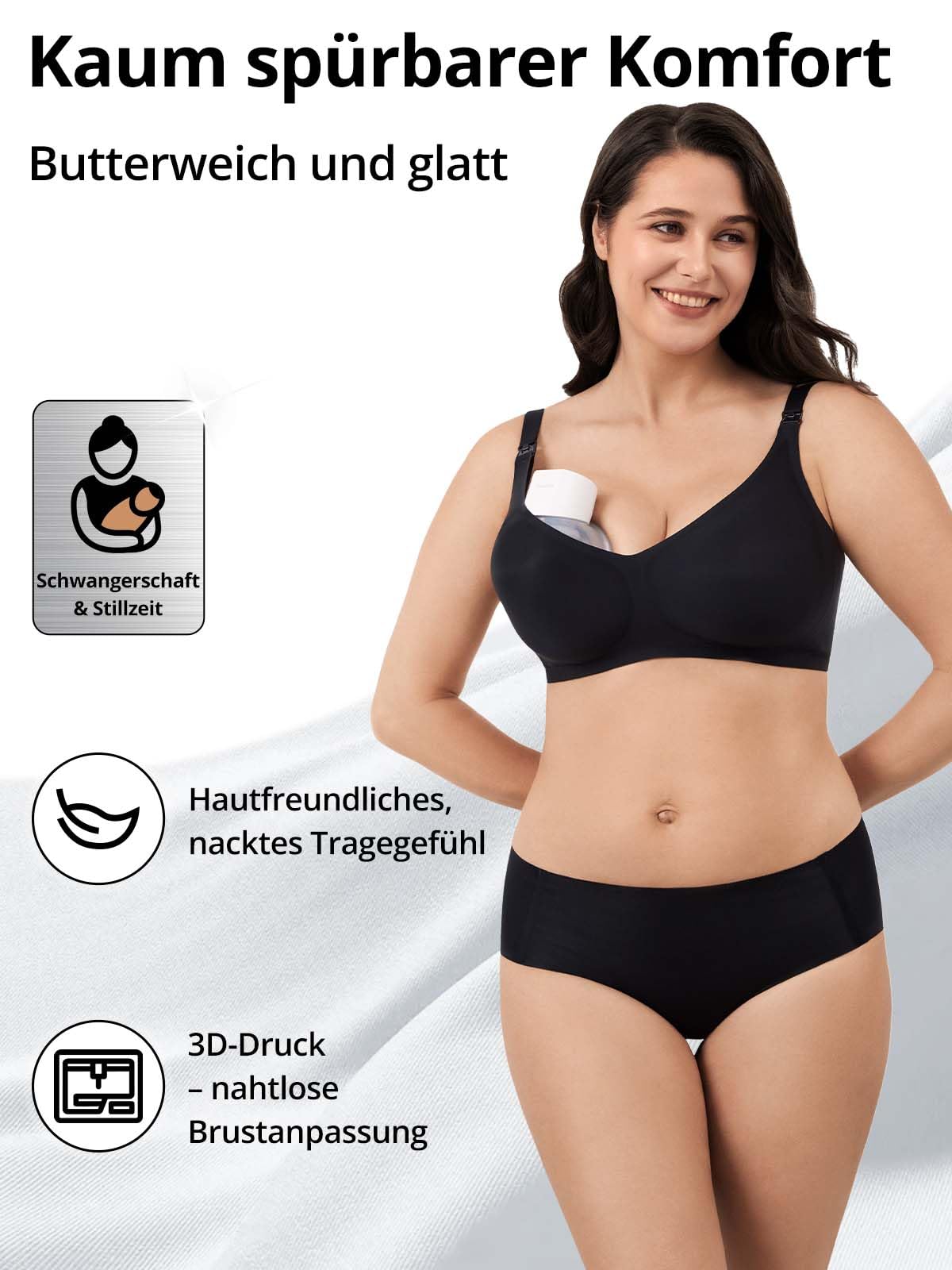 Reggiseno per allattamento senza ferretto, senza cuciture, reggiseno per gravidanza e sonno, morbido bralette imbottito, per allattamento e vita quotidiana