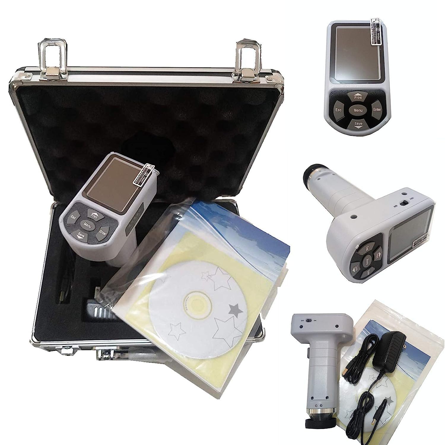 Colorimeter Color Meter Tester Color Difference Testing Instrument with 8mm Measuring Aperture Lighting System 45/0 Observe Illuminant D65 for Plastic Spray Paint Design Printing,Etc