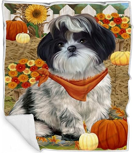 Miniatura 8 de Love is Being Owned Shih Tzu - Manta de cama ligera, súper suave, acogedora y duradera, manta mullida con temática de animales para sofá, cama,