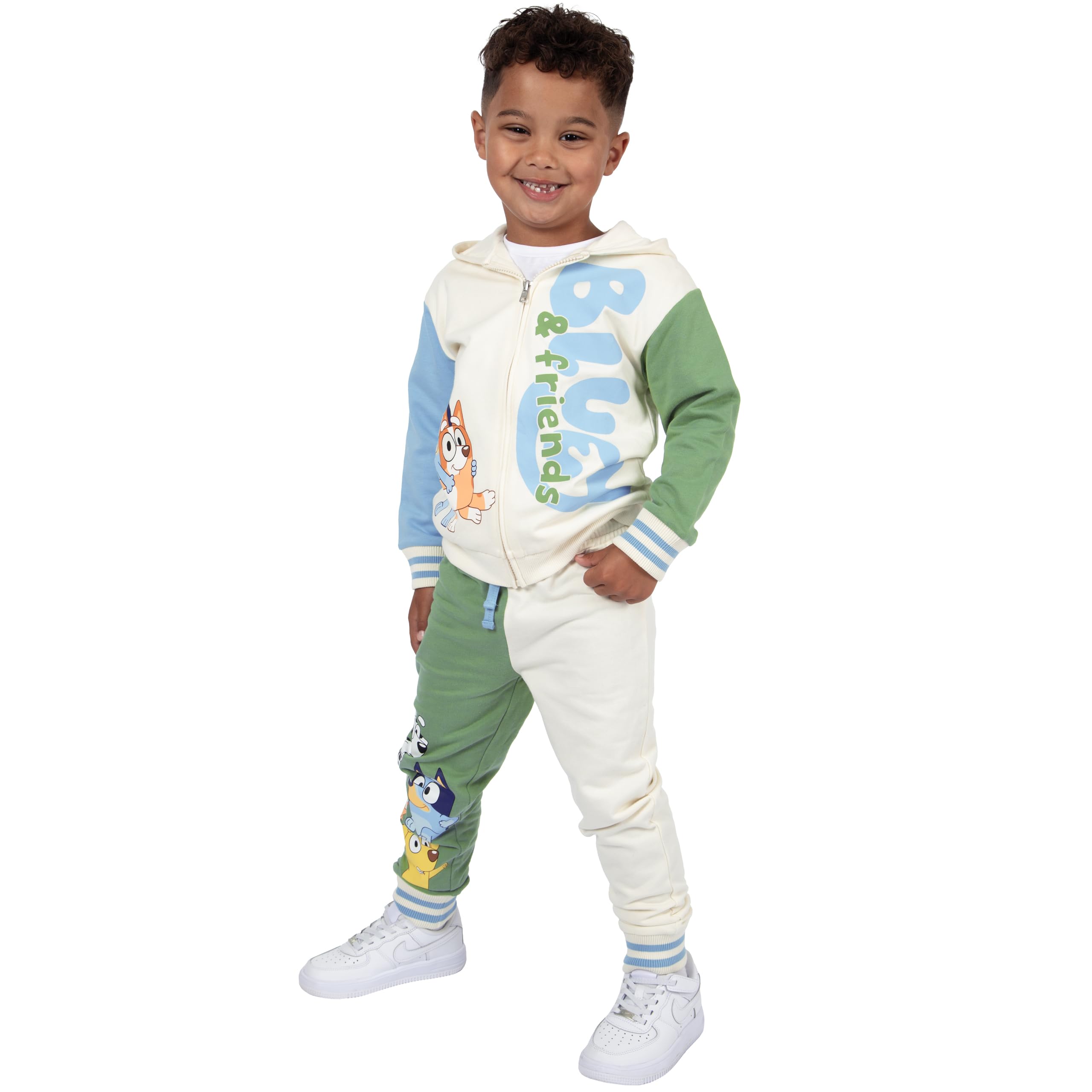 Bluey Ensembles pour garçon | Sweat à capuche et jogging pour garçon | Pull pour enfants | Ensembles pour garçons | Vêtements pour enfants | Crème 18 Mois Et 8 Ans