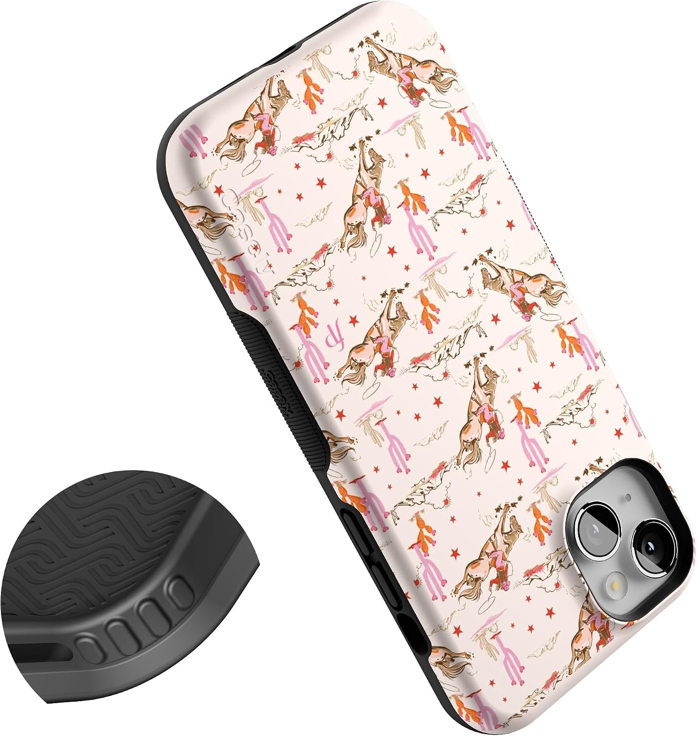 Casely iPhone 14 Plus Case | Cowgirl Canyon | FashionPass x Casely | Bold Protective Design | Compatible with MagSafe