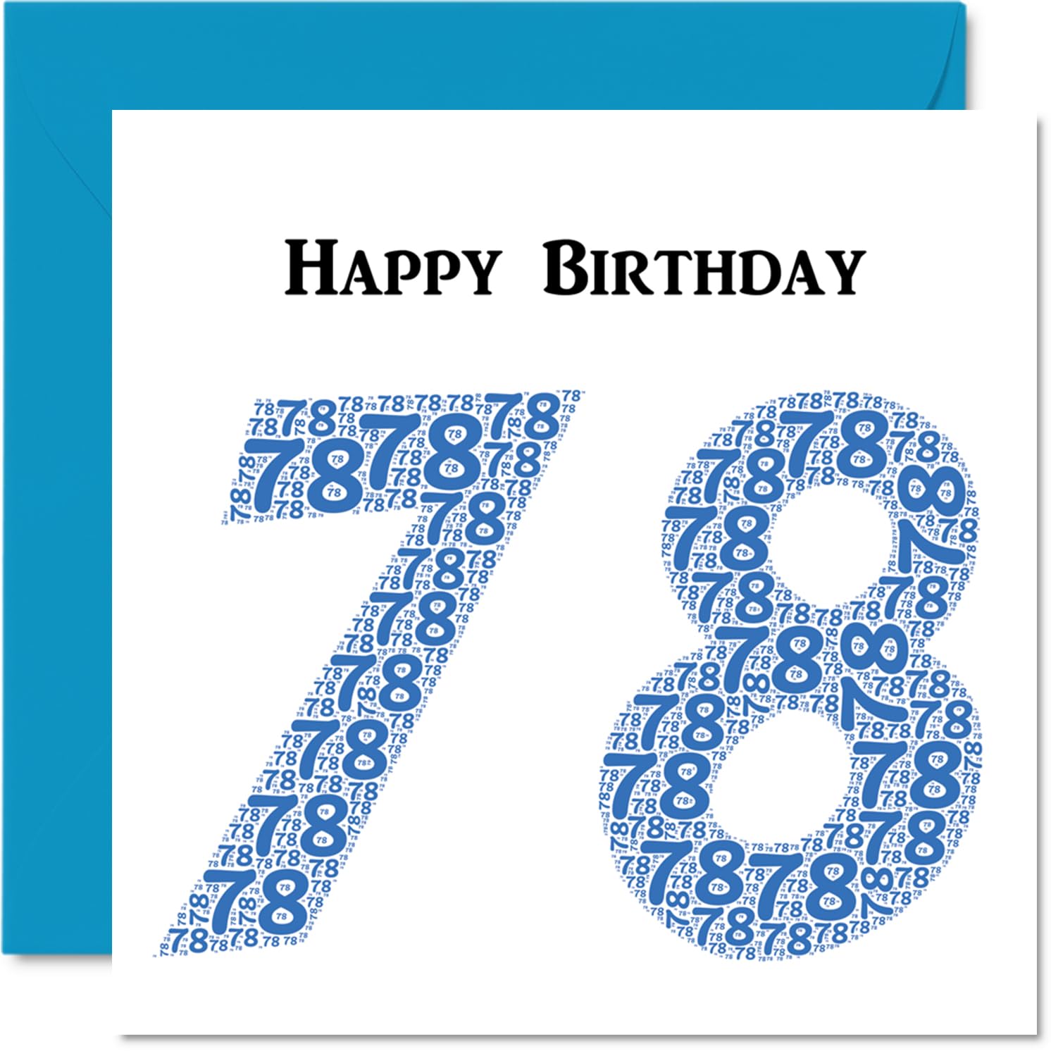 Fun 78th Birthday Cards for Men - Shapecloud - Happy Birthday Card for Dad Mum Great Grandad Grandpa Nanny Grandma Gran Uncle Auntie, 145mm Greeting Cards, Fun Card