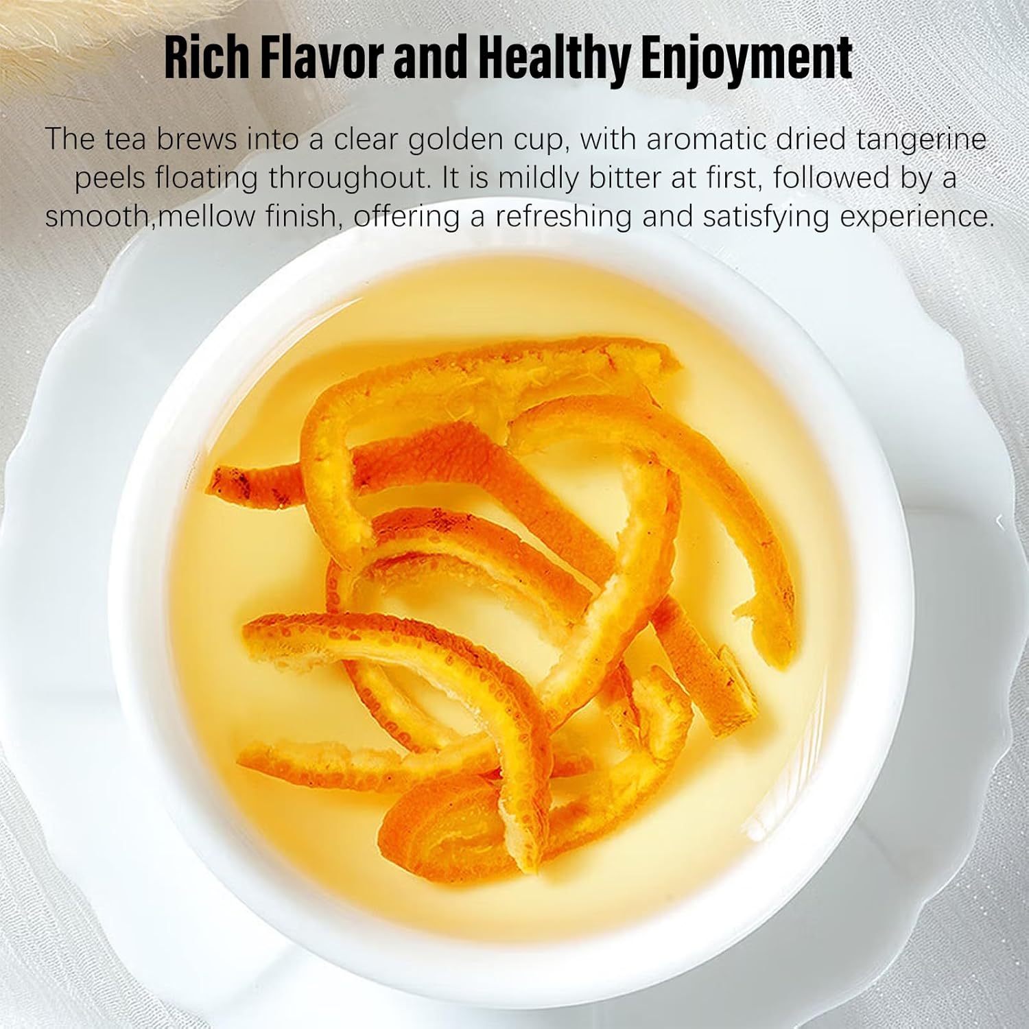 Hee Creek Dried Tangerine Peel Strips 300g/10.58oz Natural Chinese Herbal Tea Dried Orange Peel Chen Pi, Sulfur Free 陈皮 橘皮丝