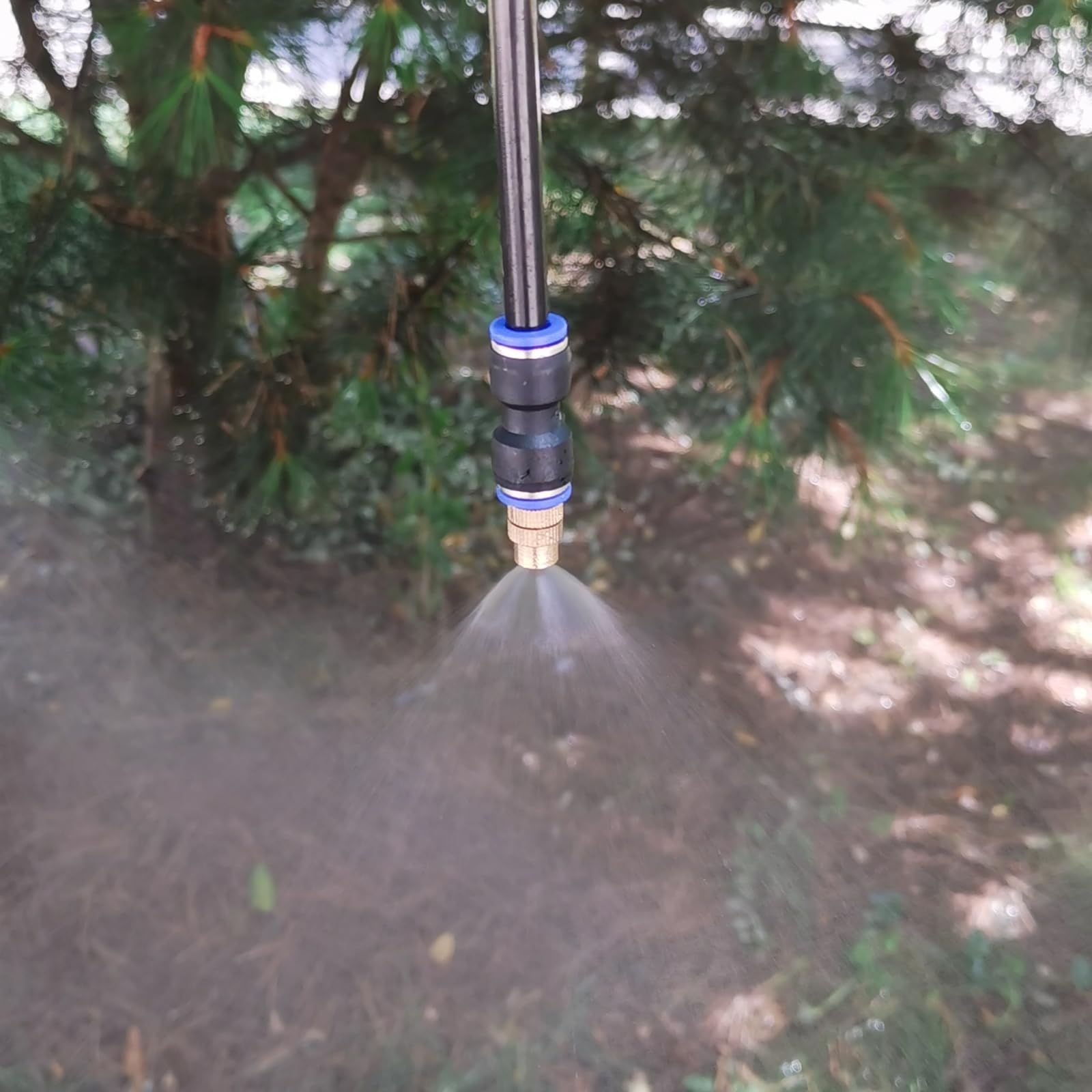 Actualización del sistema de boquilla de cobre de riego de 82 pies, sistema de riego automático con pulverizador reemplazable de 360°, boquilla de cobre atomizadora para sistema de riego para jardín,