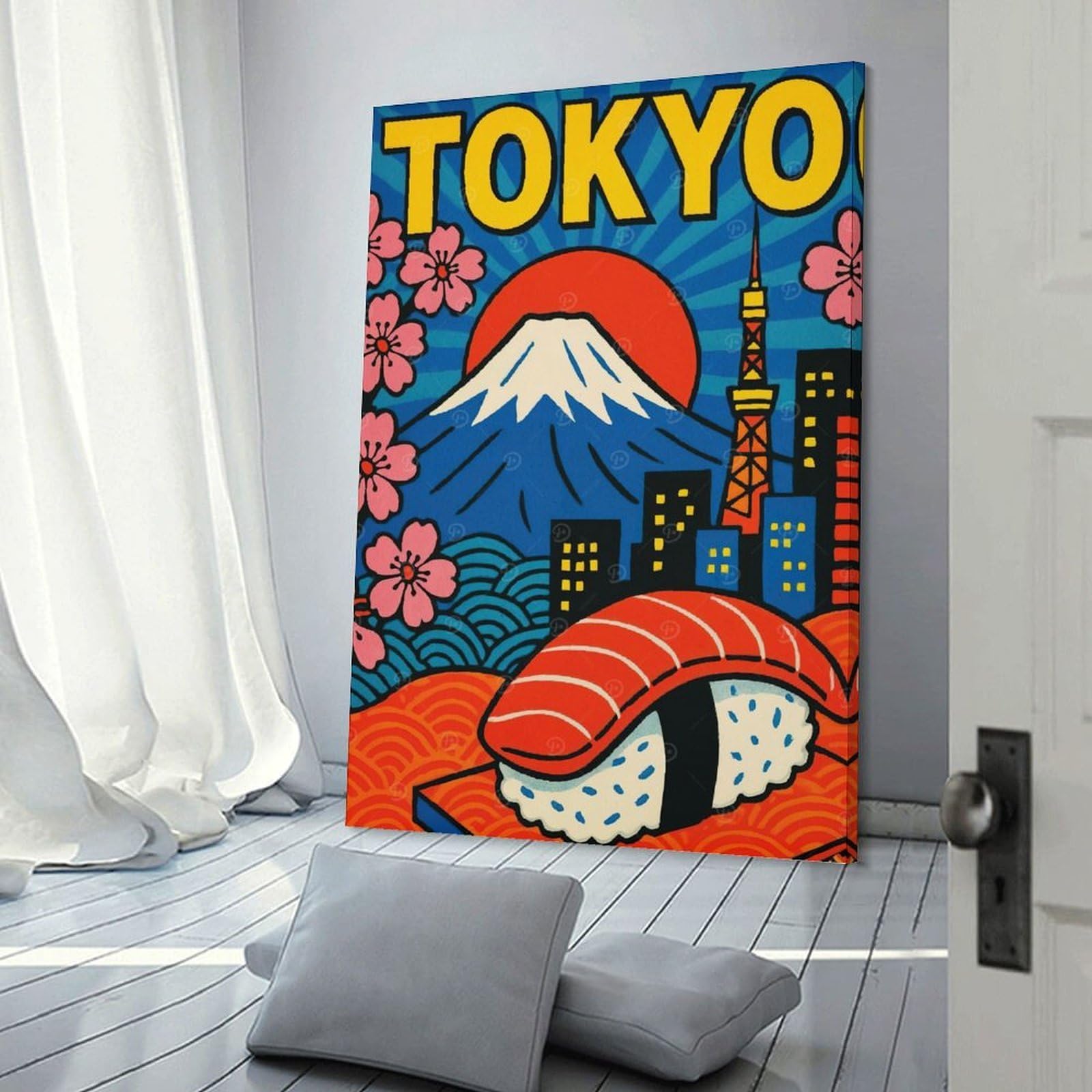 Junmoney Wall Picture Print Tokyo Travel (4), 24x36inch(60x90cm), for Living Room, Lounge Or Sitting Room, Modern Wall Decor for Cosy Interiors