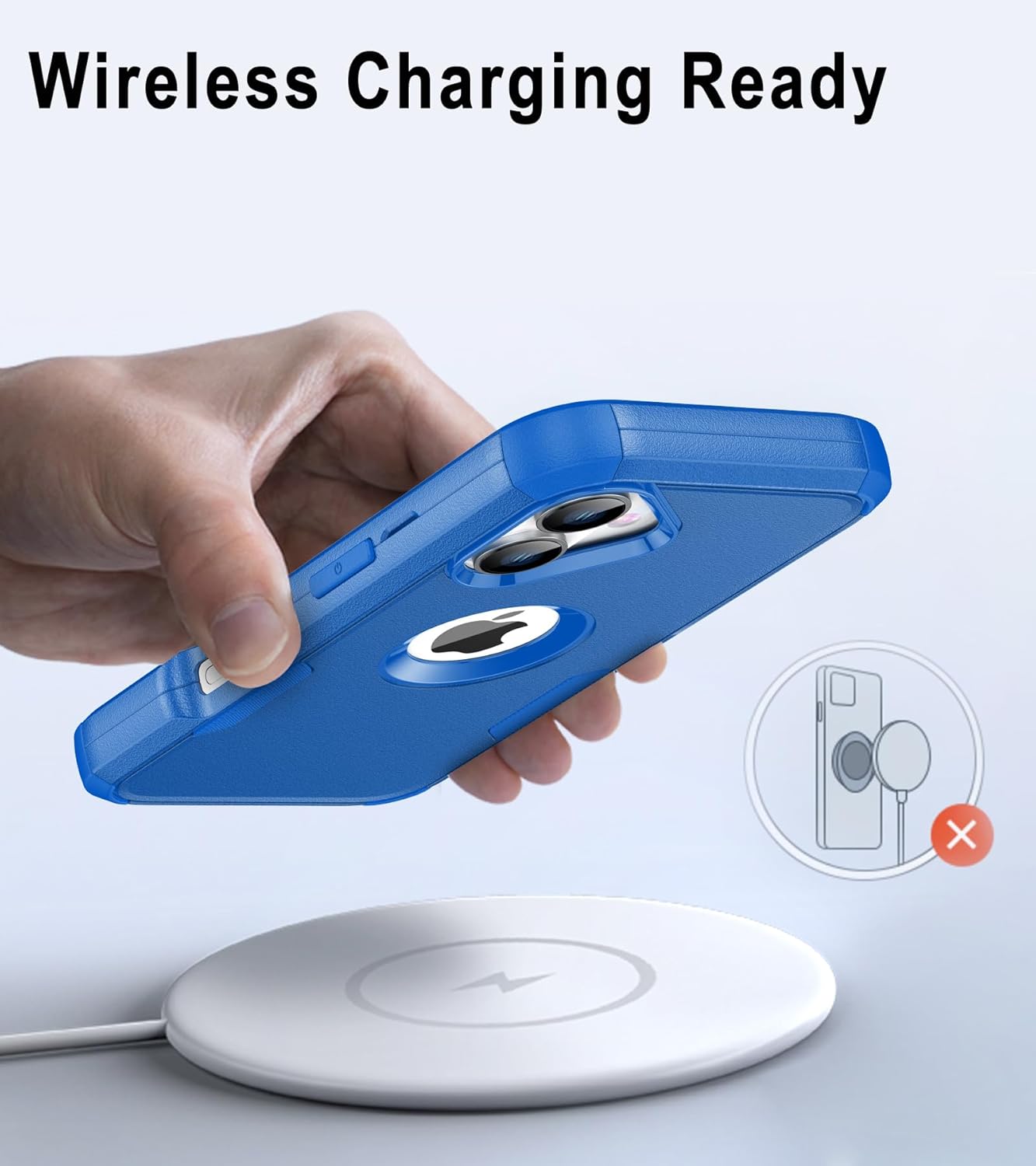 for iPhone 16 Case with Belt Clip Holster,2X Screen Protector, Heavy Duty Protection,Military-Grade Protection,Anti-Drop,Shockproof Phone Cover for iPhone 16 Case,Blue