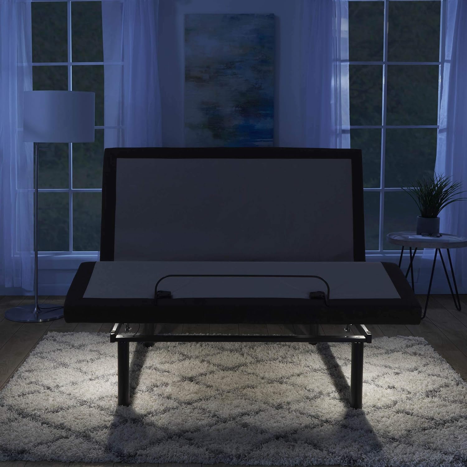 Virtu Adjustable Bed Frame, Zero Clearance Adjustable Massage Bed Frame, Adjustable Bed Base Head & Foot Massage, Wireless Remote Fast & Easy Assembly, USB Ports, LED Light (Twin XL)