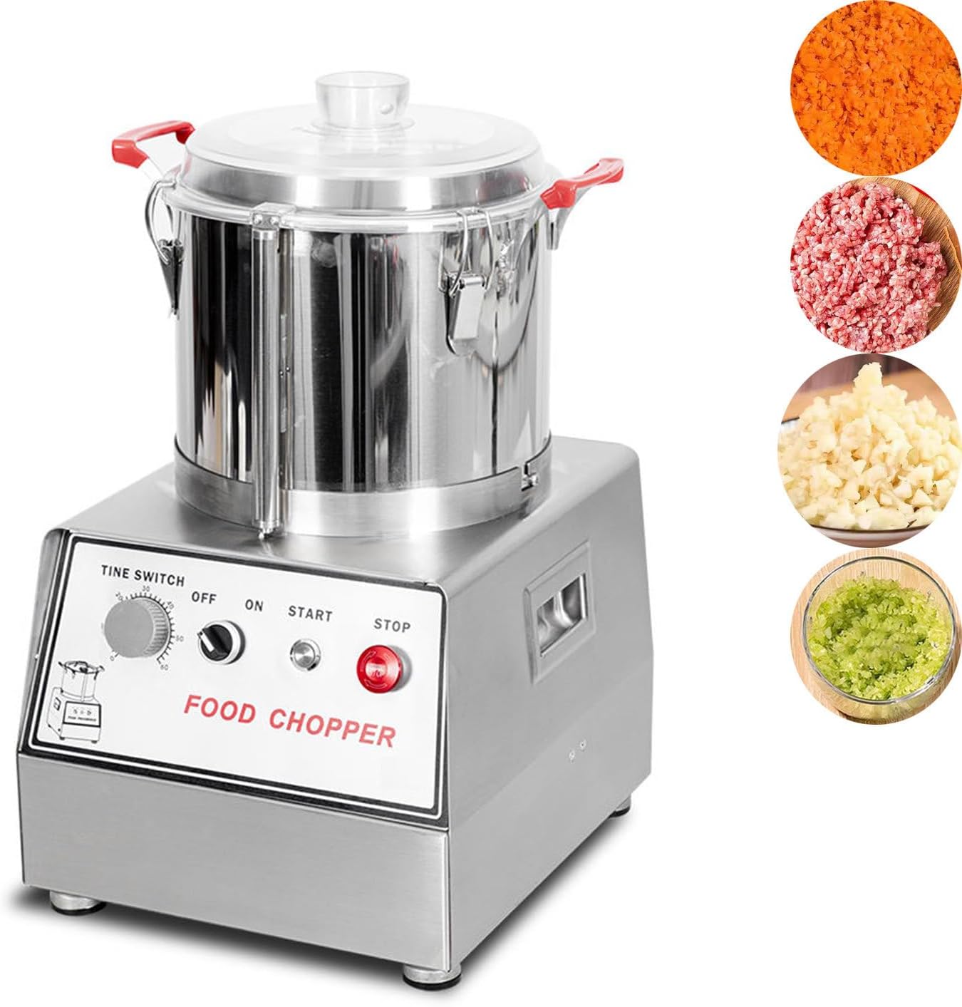 15LCommercial Food Processor, 1400W Electric Vegetable Chopper Machine 1400 RPM,Meat Grinder,Stainless Steel Vegetable Processor Food Processor Chopper for Veggie,Fruit,Meat 10L