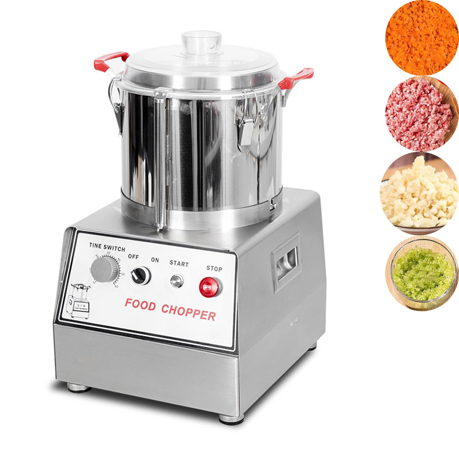 SENJINGHUA 15LCommercial Food Processor, 1400W Electric Vegetable Chopper Machine 1400 RPM,Meat Grinder,Stainless Steel Vegetable Processor Food Processor Chopper for Veggie,Fruit,Meat 7L